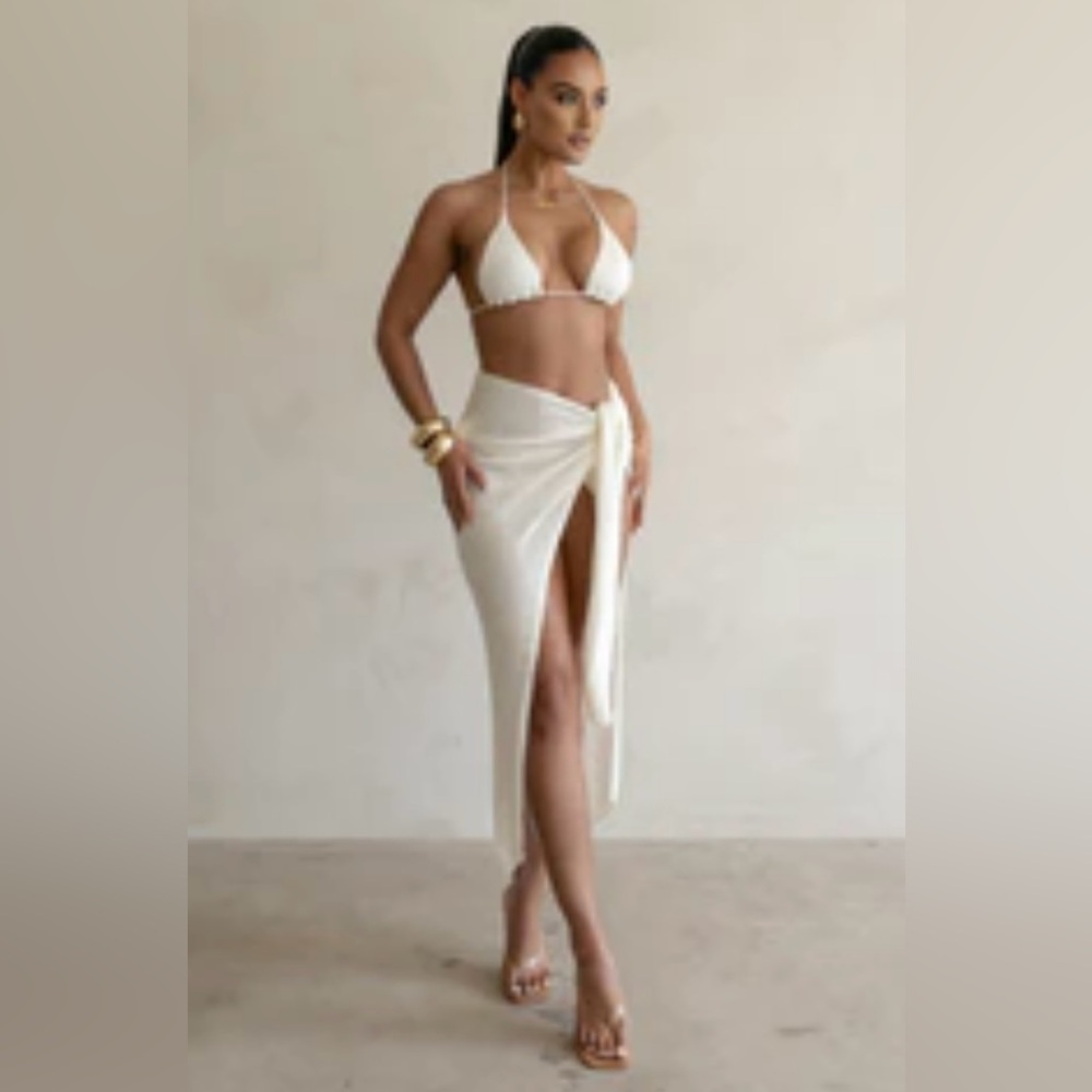 JLUX Label Ivory Hidden Oasis Bikini 3-piece Set